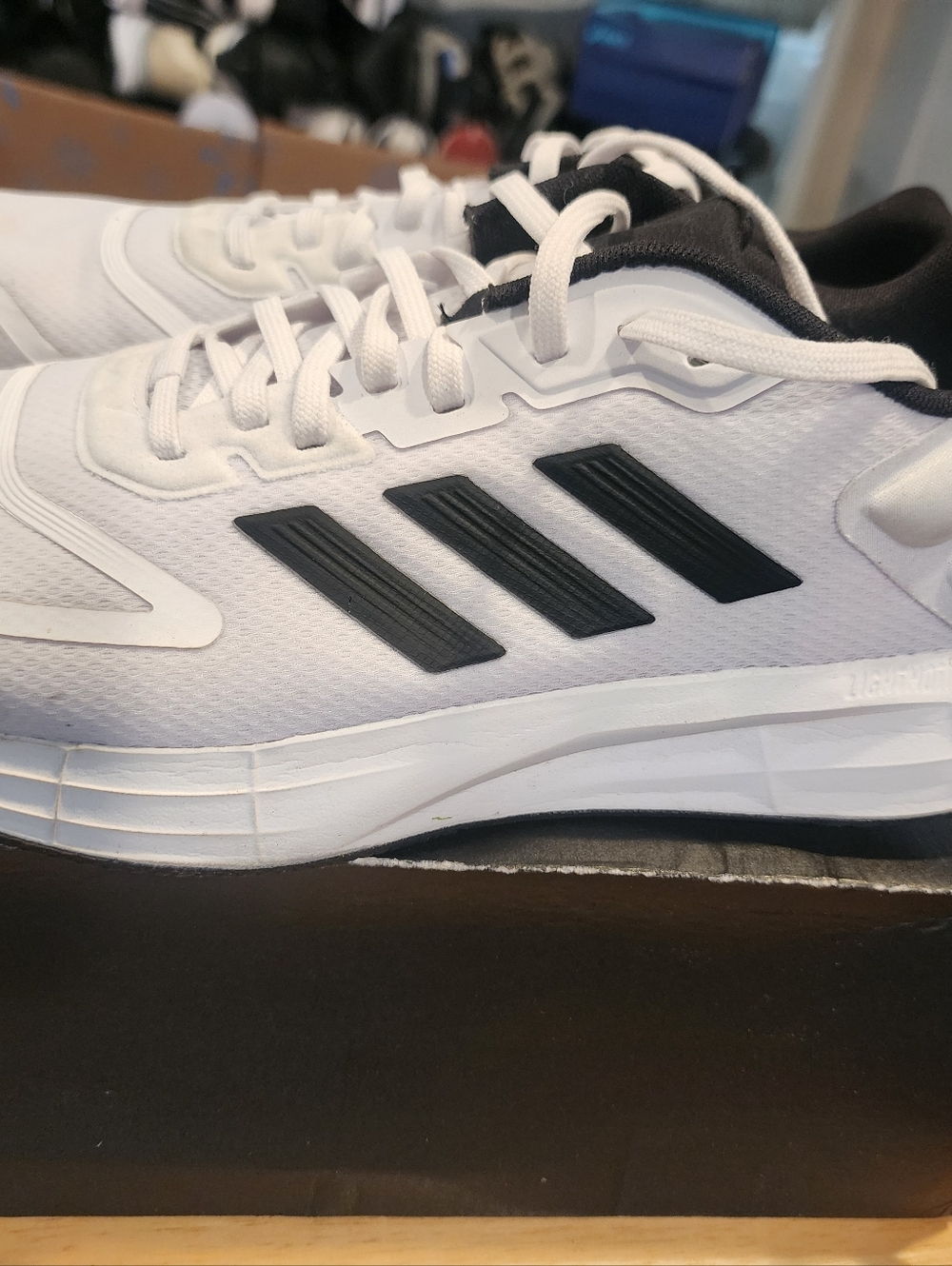 adidas Duramo 10 White and Black Low-Top Training Sneakers